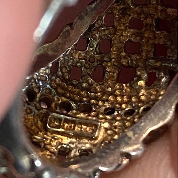 Ring Size 8 Gold Accents CZ Sterling Silver 925 Women Semi-Precious Stone - Picture 8 of 13